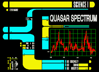 Quasar spectrum on computer panel