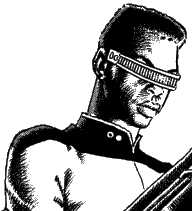 Geordi LaForge examines 